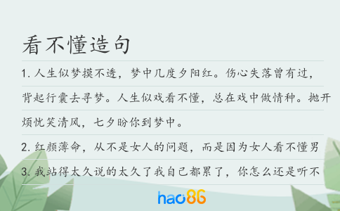 看不懂造句