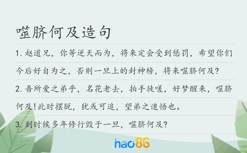 噬臍何及造句