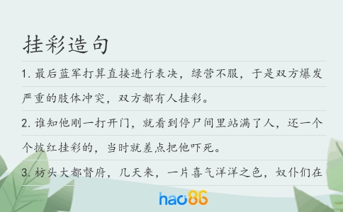 掛彩造句