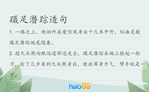 躡足潛蹤造句
