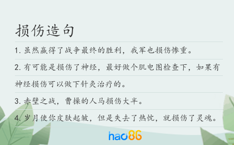 損傷造句