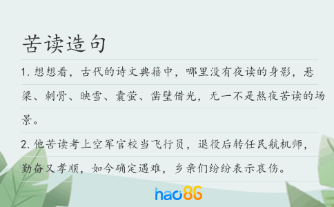 苦讀造句