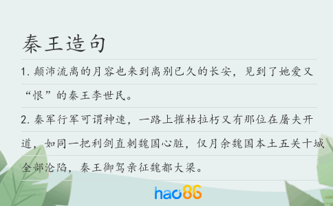 秦王造句