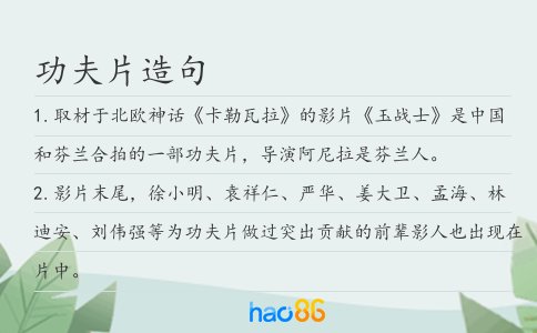 功夫片造句