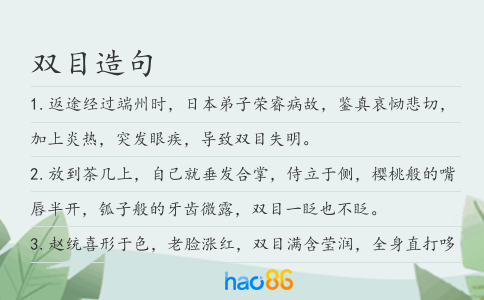 雙目造句