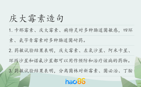 慶大霉素造句