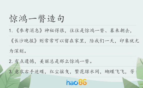 驚鴻一瞥造句