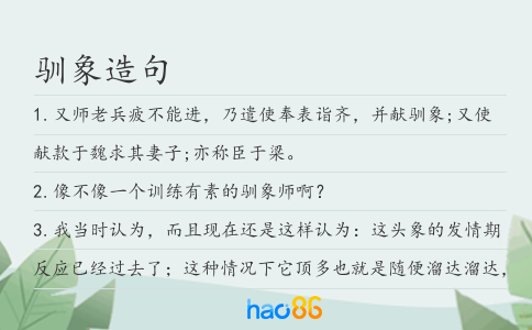 馴象造句