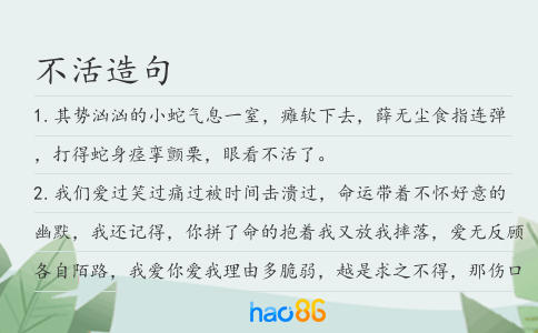 不活造句