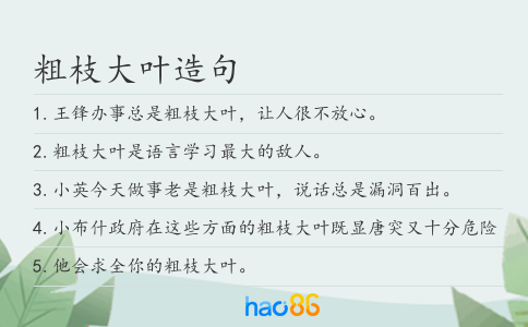 粗枝大葉造句