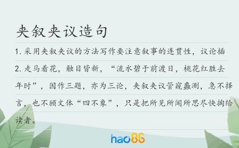 夾敘夾議造句