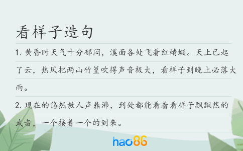 看樣子造句