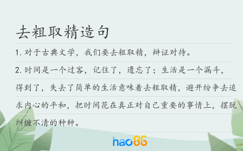 去粗取精造句