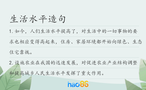 生活水平造句