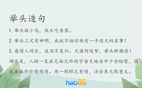 舉頭造句