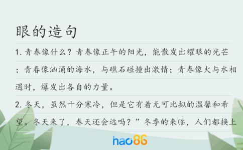 眼的造句