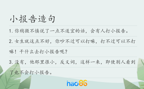 小報告造句
