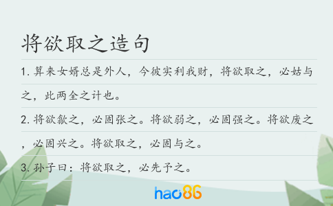 將欲取之造句