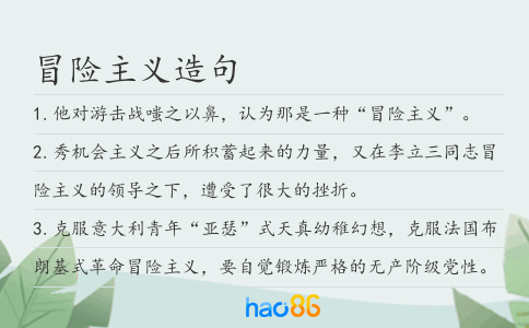 冒險主義造句
