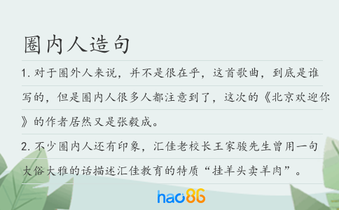 圈內人造句
