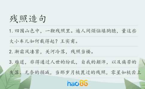 殘照造句