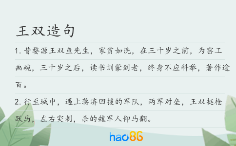 王雙造句