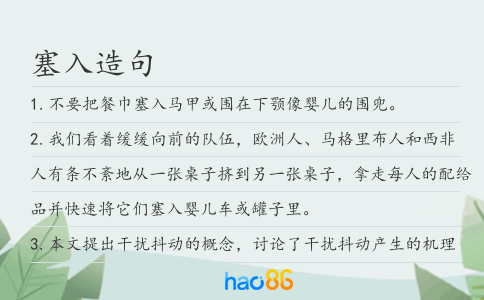 塞入造句