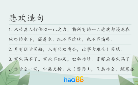 悲歡造句