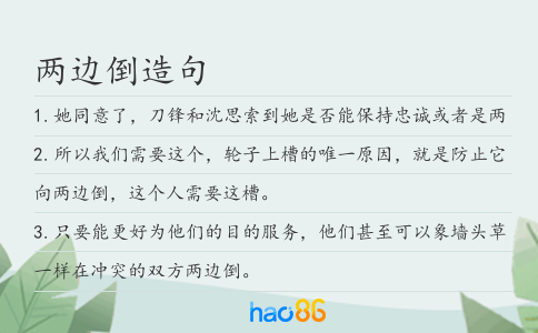 兩邊倒造句