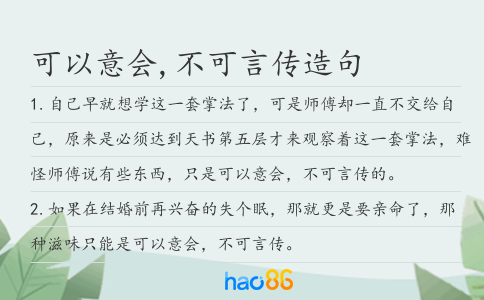 可以意會,不可言傳造句