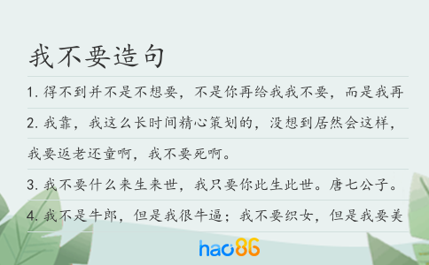 我不要造句