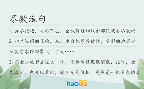 盡數造句