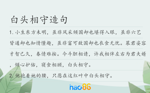 白頭相守造句