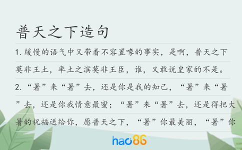 普天之下造句