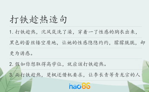 打鐵趁熱造句