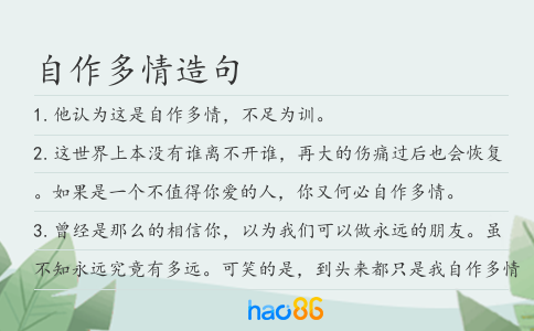 自作多情造句