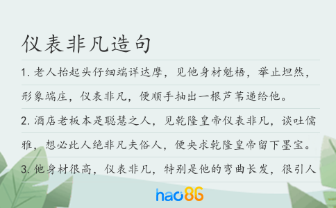 儀表非凡造句