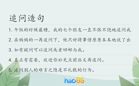 追問造句