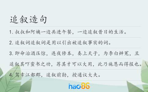 追敘造句