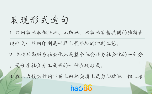 表現(xiàn)形式造句