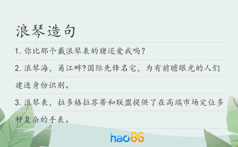 浪琴造句