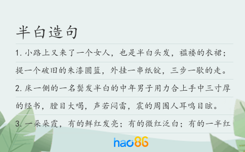 半白造句