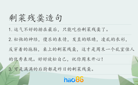 剩菜殘羹造句