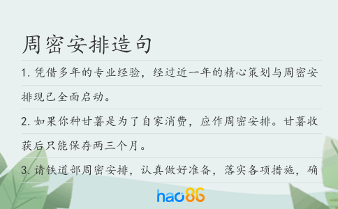 周密安排造句