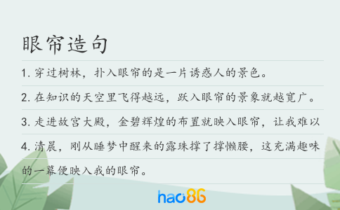 眼簾造句