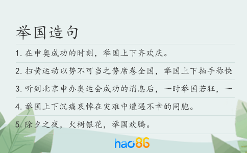 舉國造句