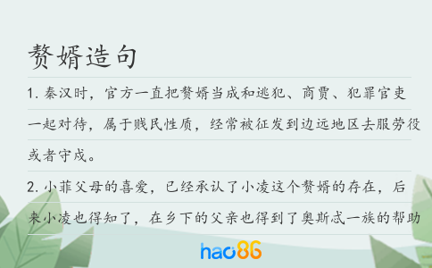 贅婿造句