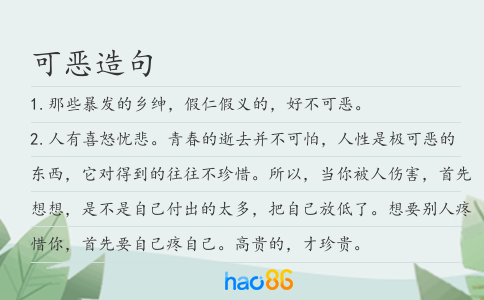可惡造句