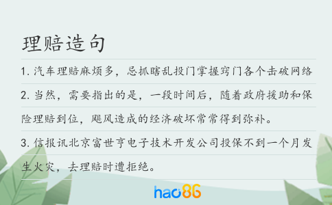 理賠造句