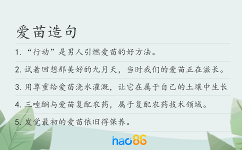 愛苗造句
